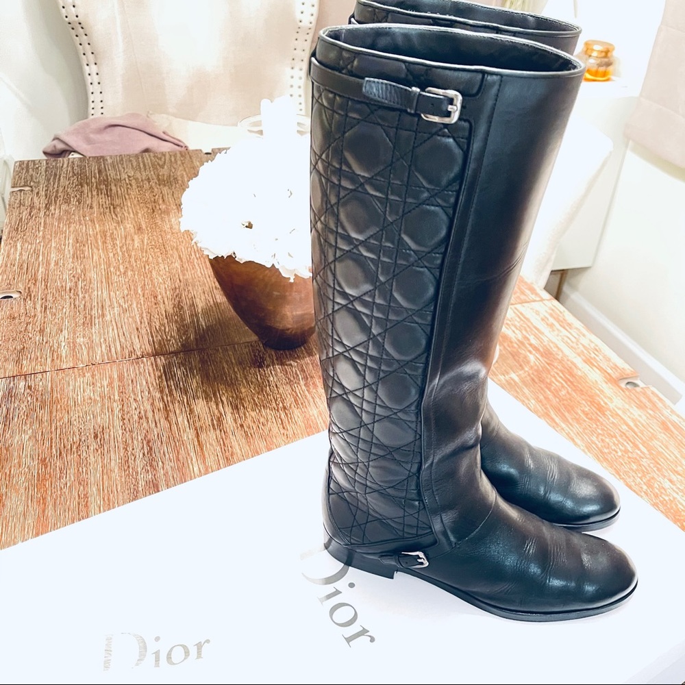 DIOR City Cannage High Boots Black - Picture 8 of 13
